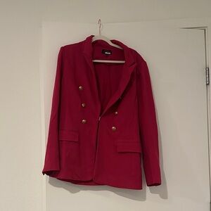 Lane Bryant Bold Red Blazer with Gold Buttons